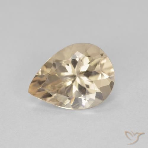 0.90ct Натуральный Светло-золотистый Морганит, Форма груши, Чистота VS
