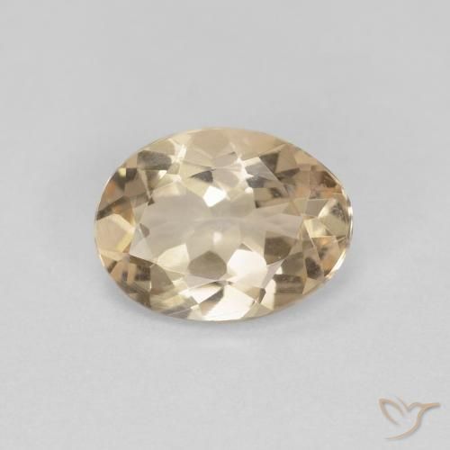 0.92ct Натуральный Светло-золотистый Морганит, Овал, Чистота VS