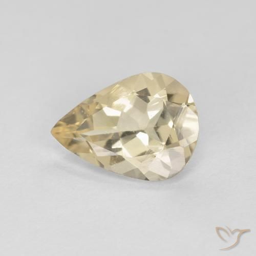 0.75ct Натуральный Светло-золотистый Морганит, Форма груши, Чистота VVS