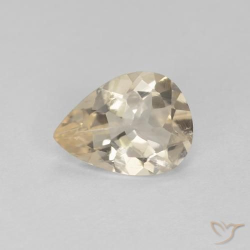 0.70ct Натуральный Светло-золотистый Морганит, Форма груши, Чистота VS