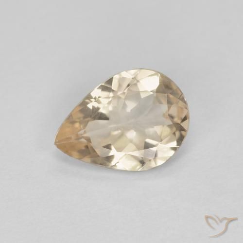 0.75ct Натуральный Светло-золотистый Морганит, Форма груши, Чистота VS