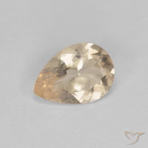 0.75ct Натуральный Светло-золотистый Морганит, Форма груши, Чистота VS