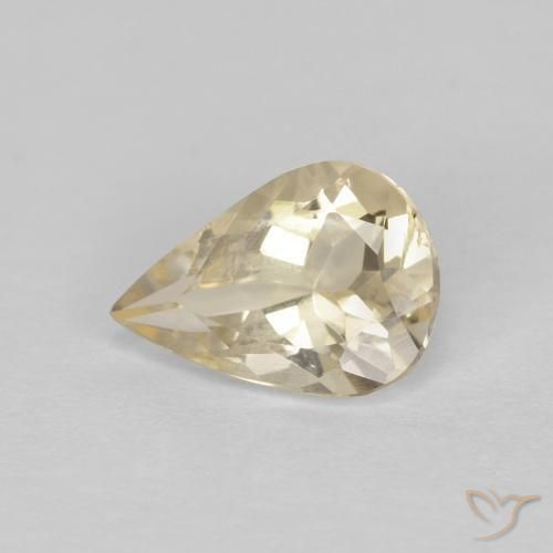 0.84ct Натуральный Светло-желтый Морганит, Форма груши, Чистота VVS