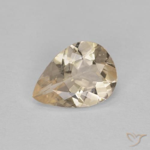 0.71ct Натуральный Светло-желтый Морганит, Форма груши, VVS-VS