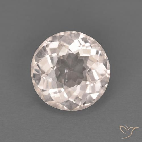 1.14ct Натуральный Очень светло-розовый Морганит, Круглый, Чистота VS