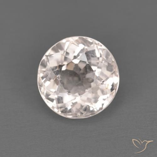1.09ct Натуральный Очень светло-розовый Морганит, Круглый, VVS-VS