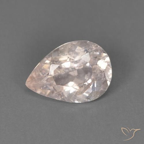 0.86ct Натуральный Средний розовый Морганит, Форма груши, SI