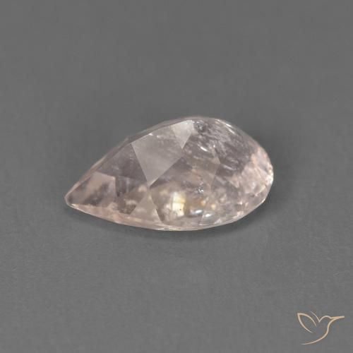 0.86 карата, натуральный Средний розовый Морганит, Форма груши, SI
