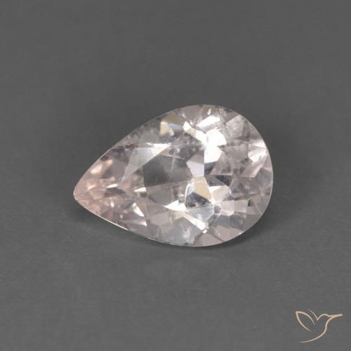 0.65ct Натуральный Оранжево-розовый Морганит, Форма груши, Чистота VS