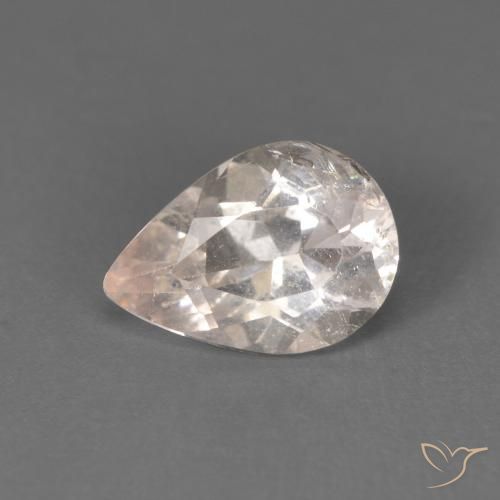 0.82ct Натуральный Оранжево-розовый Морганит, Форма груши, SI