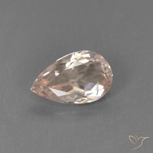0.62ct Натуральный Оранжево-розовый Морганит, Форма груши, Чистота VVS