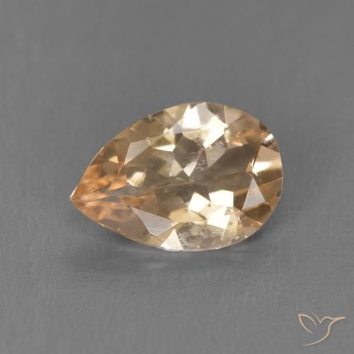 0.78ct Натуральный Светло-оранжевый Морганит, Форма груши, Чистота VS