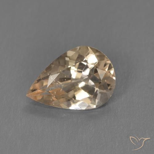 0.80ct Натуральный Золотой Морганит, Форма груши, Чистота VS