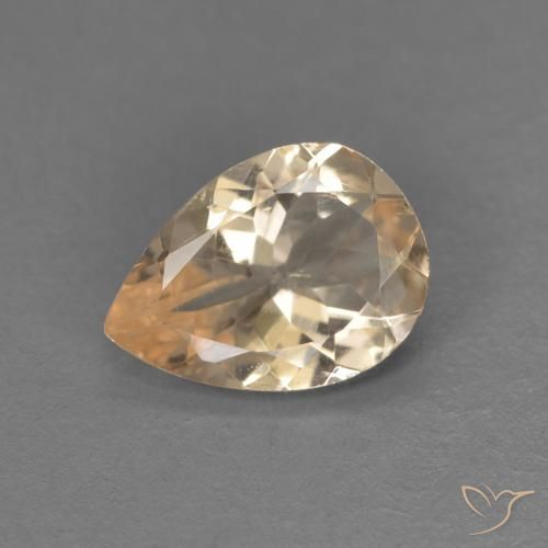 0.82ct Натуральный Light Neutral Orange Морганит, Форма груши, Чистота VS