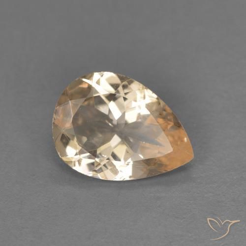 0.82 карата, натуральный Light Neutral Orange Морганит, Форма груши, Чистота VS