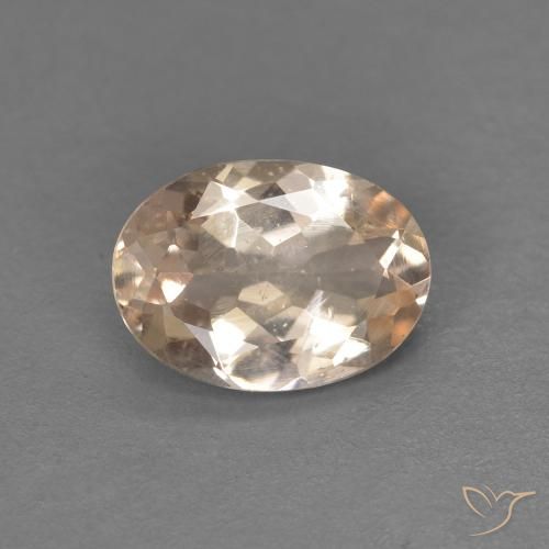 0.91ct Натуральный Светло-оранжевый Морганит, Овал, Чистота VS