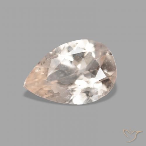 0.66ct Натуральный Оранжево-розовый Морганит, Форма груши, Чистота VVS