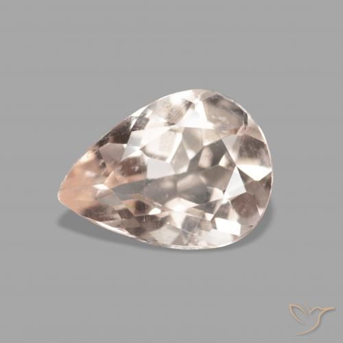 0.83ct Натуральный Средний розовый Морганит, Форма груши, Чистота VVS