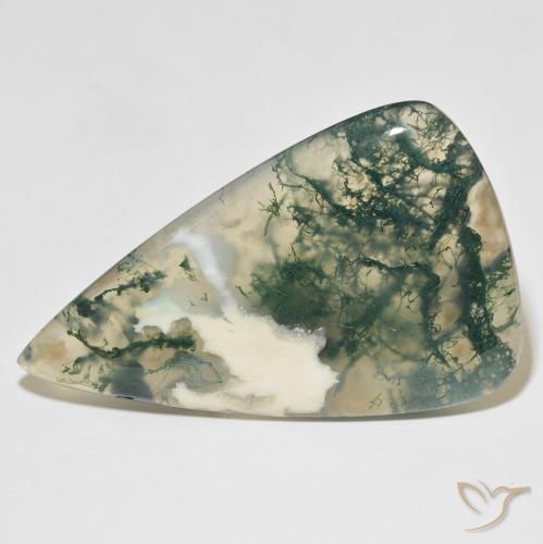 65.25ct Натуральный Многоцветный Моховой агат, Форма груши, Полупрозрачный
