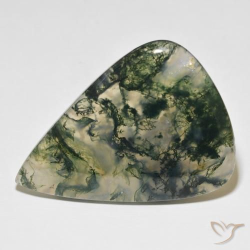76.96ct Натуральный Многоцветный Моховой агат, Форма груши, Полупрозрачный