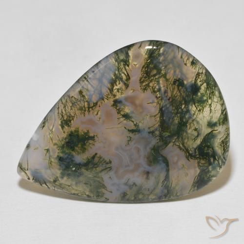 23.29ct Натуральный Многоцветный Моховой агат, Форма груши, Непрозрачный