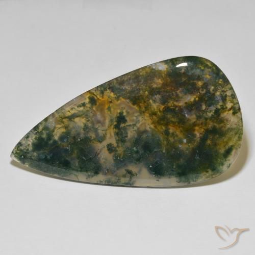 95.86ct Натуральный Многоцветный Моховой агат, Форма груши, Непрозрачный