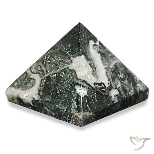 89.34 карата, натуральный Темно-зеленый Моховой агат, Квадрат, Непрозрачный