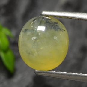 Натуральный Желтый Дендрит Опал Мосс 1,93 карата Огранка Овал, Полупрозрачный