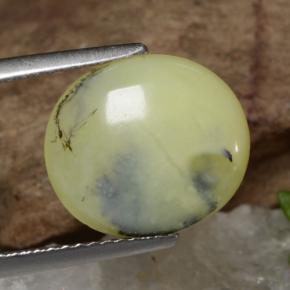 Натуральный Желтый Дендрит Моховой опал 3,18 карата Огранка Овал, Полупрозрачный