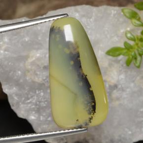8.75 карата, натуральный Желтый Дендрит Опал Мосс, Необычная форма, Полупрозрачный