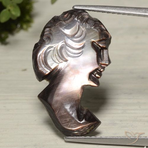4.89ct Натуральный Гикори Браун Перламутр, причудливая, Непрозрачный