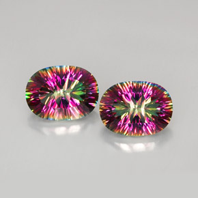  карата, натуральный Радужный верх Мистический кварц, Огранка Овал, VVS-VS