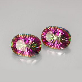  карата, натуральный Радужный верх Мистический кварц, Огранка Овал, VVS-VS