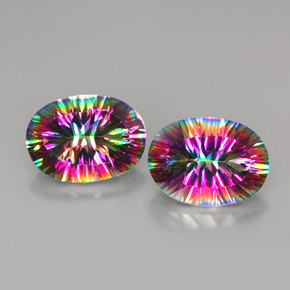  карата, натуральный Радужный верх Мистический кварц, Огранка Овал, VVS-VS