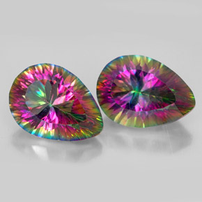  карата, натуральный Радужный верх Мистический кварц, Форма груши, Чистота VVS