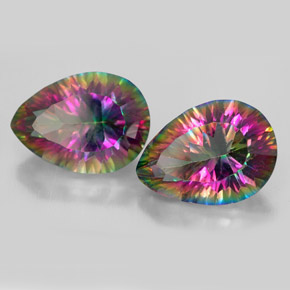  карата, натуральный Радужный верх Мистический кварц, Форма груши, Чистота VVS