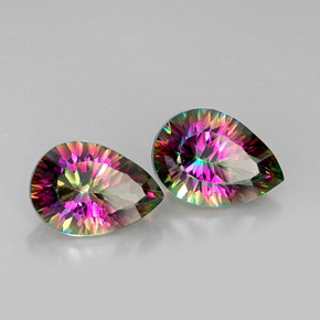  карата, натуральный Радужный верх Мистический кварц, Форма груши, Чистота VVS