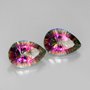  карата, натуральный Радужный верх Мистический кварц, Форма груши, Чистота VVS