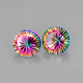  карата, натуральный Радужный верх Мистический кварц, Огранка Круг, VVS-VS