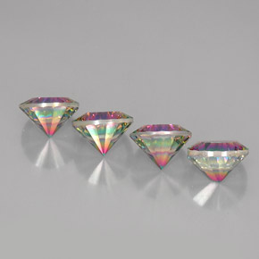  карата, натуральный Радужный верх Мистический кварц, Огранка Круг, Чистота VVS