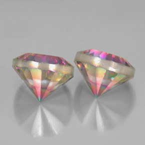  карата, натуральный Радужный верх Мистический кварц, Огранка Круг, VVS-VS