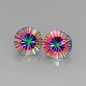  карата, натуральный Радужный верх Мистический кварц, Огранка Круг, VVS-VS