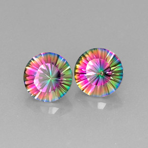  карата, натуральный Радужный верх Мистический кварц, Огранка Круг, VVS-VS
