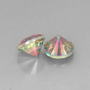  карата, натуральный Радужный верх Мистический кварц, Огранка Круг, VVS-VS
