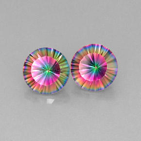  карата, натуральный Радужный верх Мистический кварц, Огранка Круг, VVS-VS