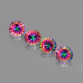  карата, натуральный Радужный верх Мистический кварц, Огранка Круг, VVS-VS