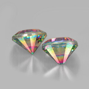  карата, натуральный Радужный верх Мистический кварц, Огранка Круг, VVS-VS