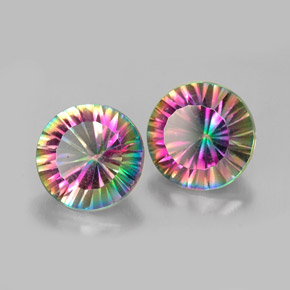 карата, натуральный Радужный верх Мистический кварц, Огранка Круг, VVS-VS