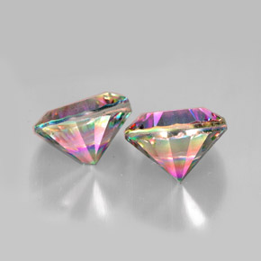  карата, натуральный Радужный верх Мистический кварц, Огранка Круг, VVS-VS