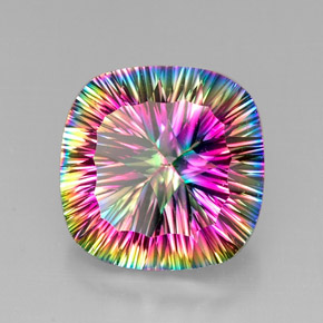 27.53 карата, натуральный Радужный верх Мистический кварц, Подушка Крой, VVS-VS